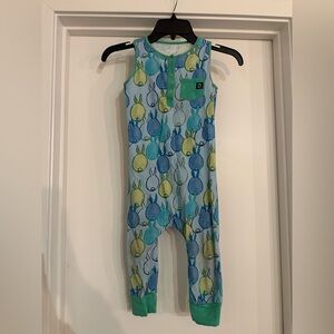 RAGS Blue and Green Bunny Print Romper